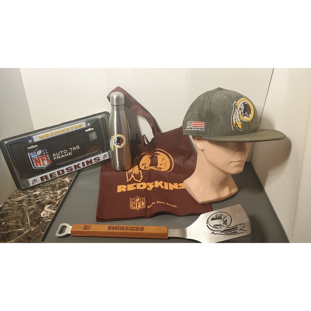 NFL Washington Redskins Fan Gear Set OS Multi Good Spatula Hat Frame Bag Bottle